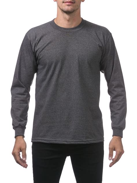 Pro Club Men's Heavyweight Cotton Long Sleeve Crew Neck T-Shirt - Walmart.com