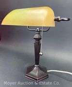 Desk Lamp, Glass Shade, 15” Tall - Moyer Auction & Estate Co., Inc.