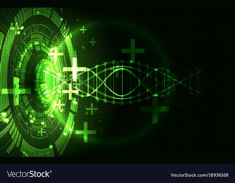 Green science template dna molecules background Vector Image