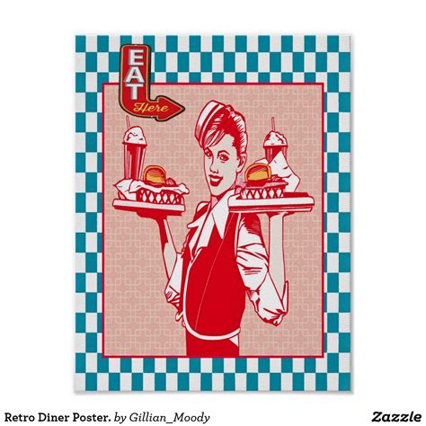 Retro Diner Poster. Poster | Zazzle | Retro diner, Boho bedroom decor hippie, Powder room decor