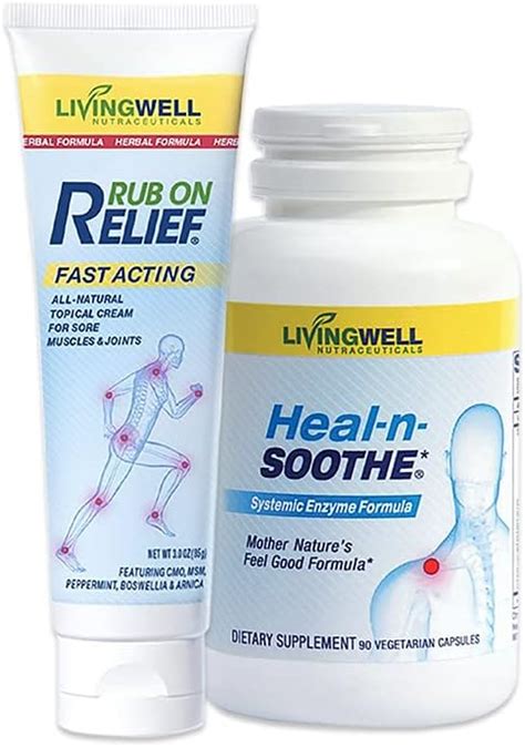 Amazon.com: HEAL-N-SOOTHE Rub On Relief Fast Acting, Natural Ache Relief Cream & Supplement ...