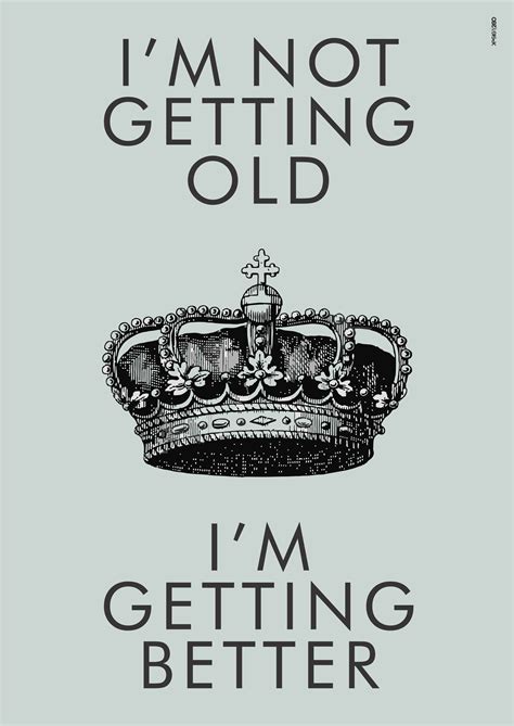 i'm getting better poster with crown and words in black on an old white ...