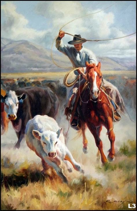 #Art windowpub.com Western Cowboys on Running Horse Oil On Canvas ...