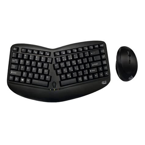 Adesso Wireless 87-Key Ergonomic Keyboard & Optical Vertical Mouse Combo - AD-WKB-1150CB | Mwave