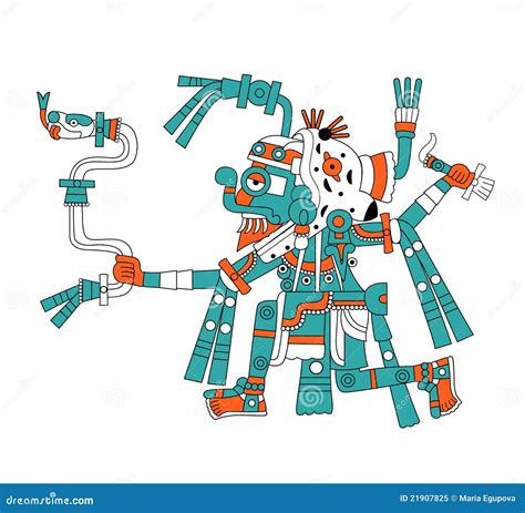 Mayan god of rain Tlaloc stock vector. Illustration of battle - 21907825