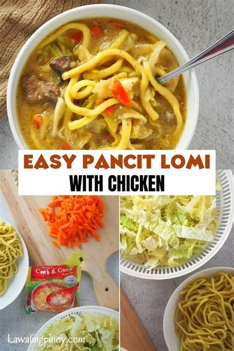 Pancit Lomi | Recipe | Chicken lomi recipe, Easy soup recipes, Pancit