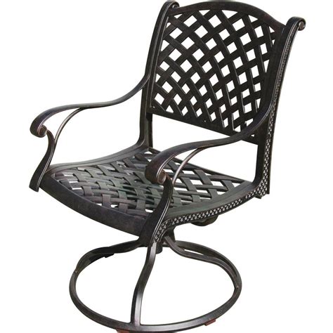 Darlee Nassau Cast Aluminum Patio Swivel Rocker Dining Chair : Ultimate Patio