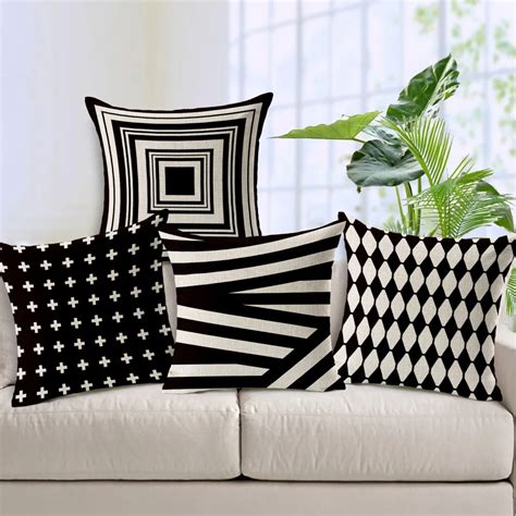 Aliexpress.com : Buy Decorative throw pillows case Black white ...