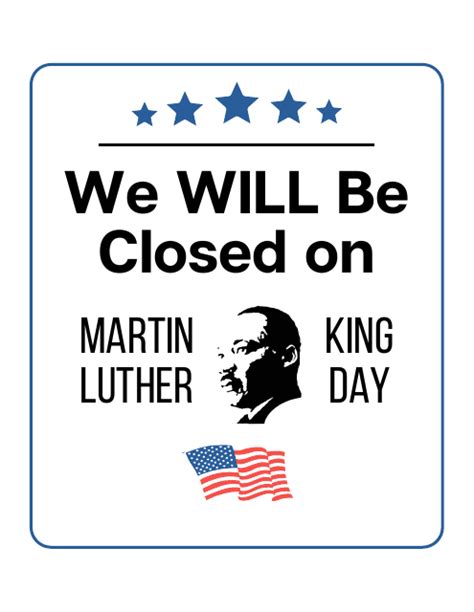 Closed Sign Template - Martin Luther King Day Download Printable PDF ...