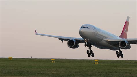 KAZAN, RUSSIA AUGUST 05, 2022 - Middle shot of Airbus A330 Nordwind ...