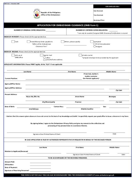 Ombudsman Clearance Form - Fill Online, Printable, Fillable, Blank ...