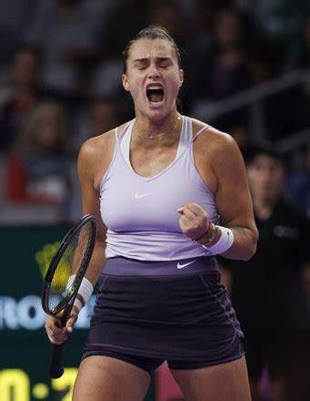 Aryna Sabalenka Belarus Reacts Winning Point Editorial Stock Photo ...