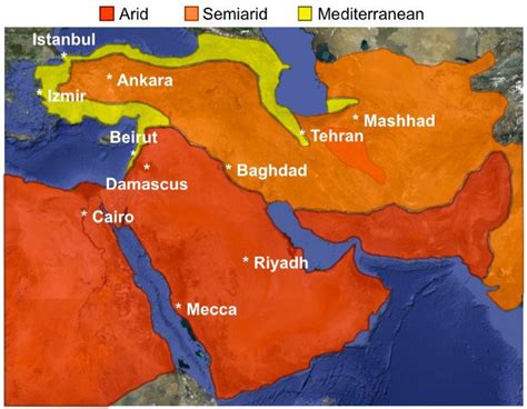 Middle East Climate Map