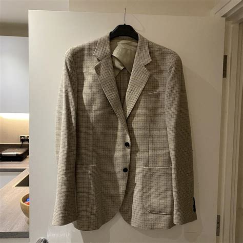 Reiss Men's Cream and Brown Tailored-jackets | Depop