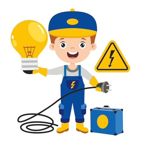 Premium Vector | Cartoon Drawing Of An Electrician