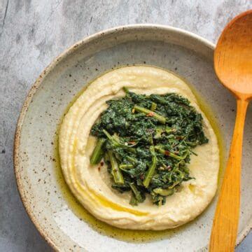 Classic Fave e Cicoria (Fava Bean Purée with Wild Chicory)