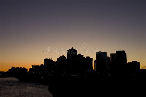 Calgary skyline in winter stock image. Image of canada - 7571481