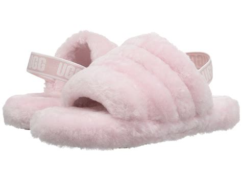 UGG Kids Fluff Yeah Slide (Little Kid/Big Kid) (Seashell Pink) Girls Shoes - Slippers.com - Shop ...