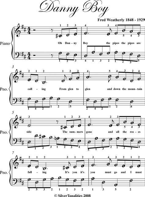 Danny Boy Easy Piano Sheet Music eBook by Traditional Irish Folk Song ...