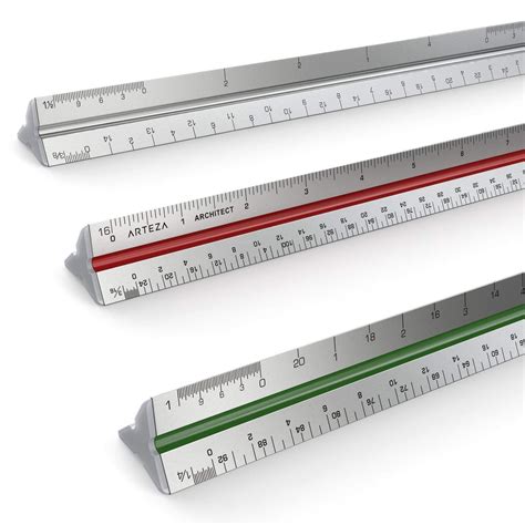 Buy Arteza Architect Scale Ruler [Imperial] 12-Inch Color-Coded Professional-Grade Aluminium ...