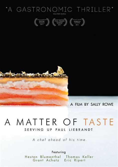 a matter of taste poster | Food documentaries, Cooking movies, Food