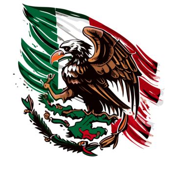 Mexican Flag Eagle Vector, Sticker Clipart Mexican Eagle With Flag Cartoon, Sticker, Clipart PNG ...