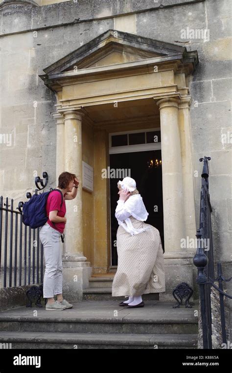 Maid in Historical Costume, Number 1, The Royal Crescent Museum. City of Bath, Somerset, UK ...