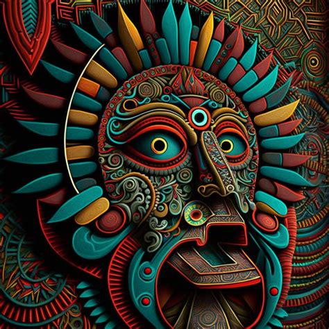 Mayan Wall Art / Digital Print / Mayan Art / Vibrant Wall Art / 2 ...