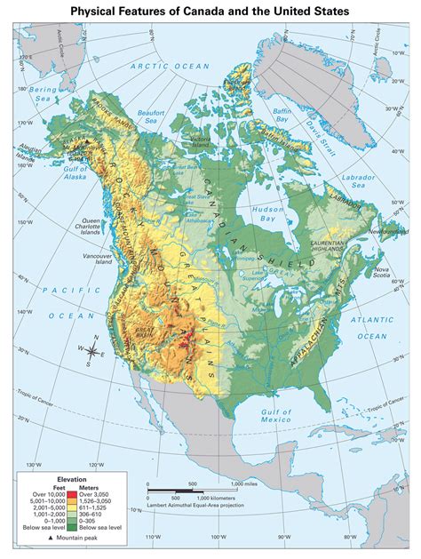 Large detailed physical map of North America. North America large detailed physical map ...