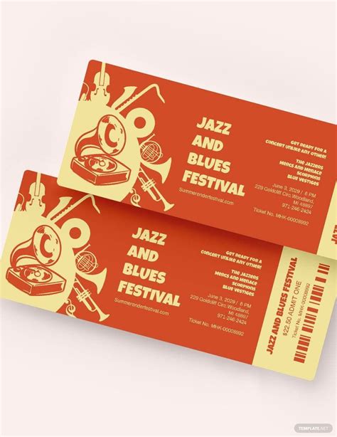 Jazz Festival Ticket Template in Word, Publisher, PSD, Pages, Illustrator - Download | Template.net