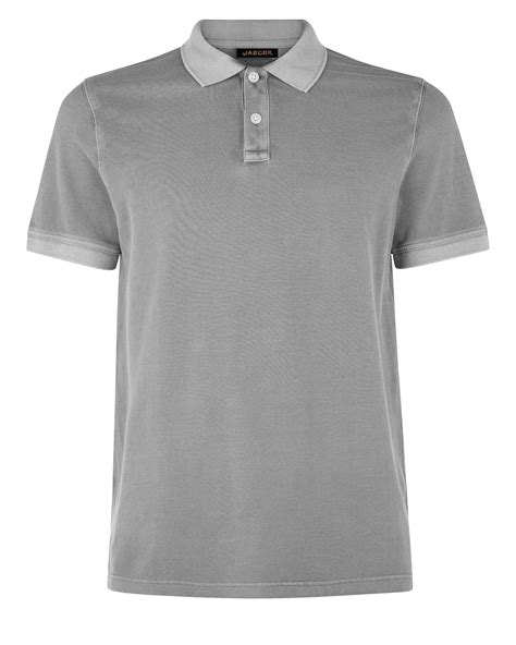 Jaeger Plain Polo Regular Fit Polo Shirt in Gray for Men (Grey) | Lyst