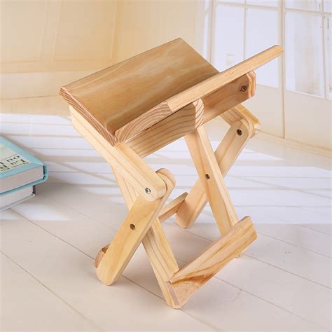 Portable Simple Pine Solid Wooden Folding Stool Outdoor Fishing Chair ...