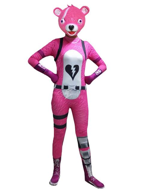 Fortnite Cosplay Costumes Pink Bear Halloween Jumpsuit Game Cosplay Costumes Without Mask ...