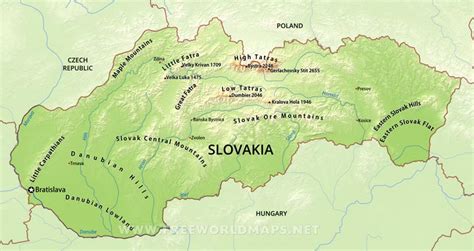 Slovakia Physical Map