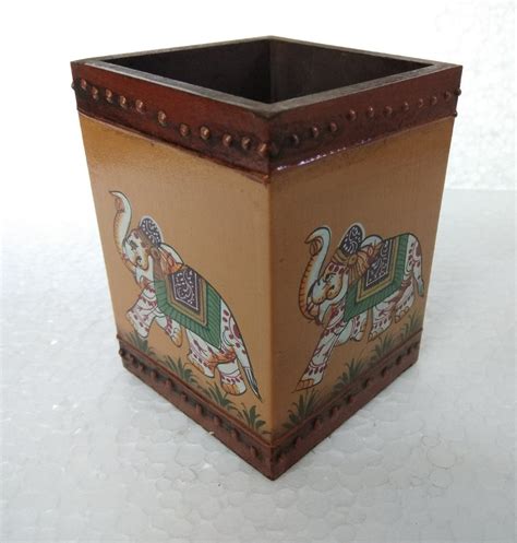 Brown Wood Handmade Pen Stand, Size: 4*3 at Rs 95/piece in Udaipur | ID ...