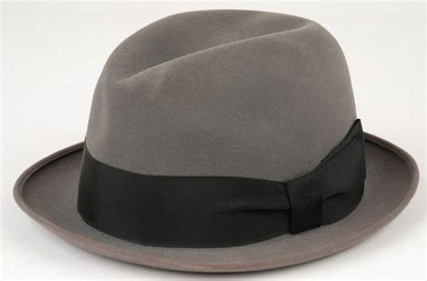 1203: Frank Sinatra Owned & Worn Grey Fedora Style Hat : Lot 1203