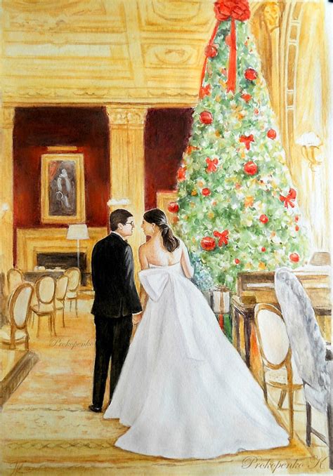 Custom Wedding Painting from photo Watercolor Wedding Portrait | Etsy