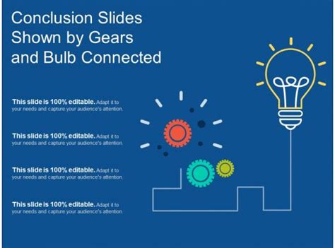 Conclusion Slides Shown By Gears And Bulb Connected | Presentation ...