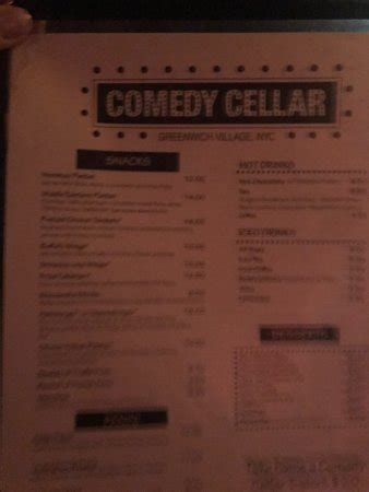 Comedy Cellar Nyc Food Menu - Comedy Walls