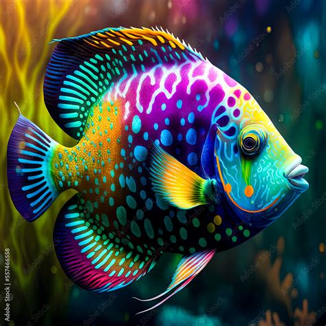 beautiful colorful tropical fish Stock Illustration | Adobe Stock