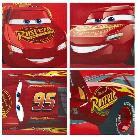 Disney Cars Lightning McQueen 4 Pack Canvas Wall Art - Walmart.com