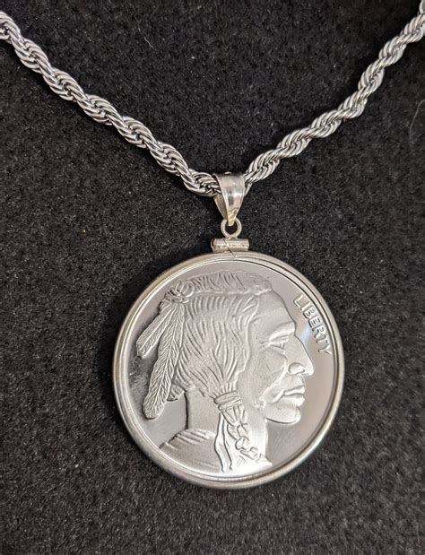 Large Buffalo Nickel Design Pendant 1oz .999 Fine Silver Round | Etsy