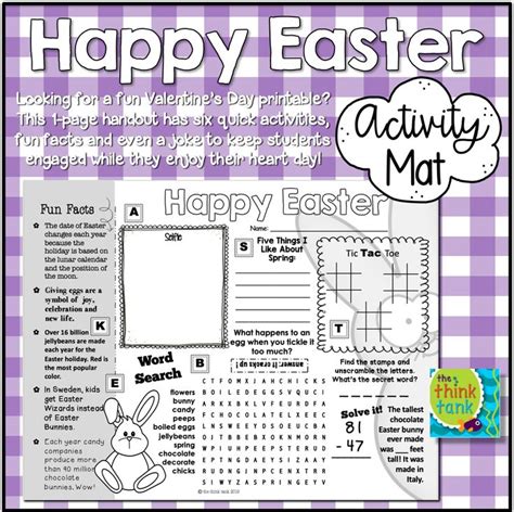 Happy Easter Activity Mat in 2020 | Easter activities, Happy easter ...