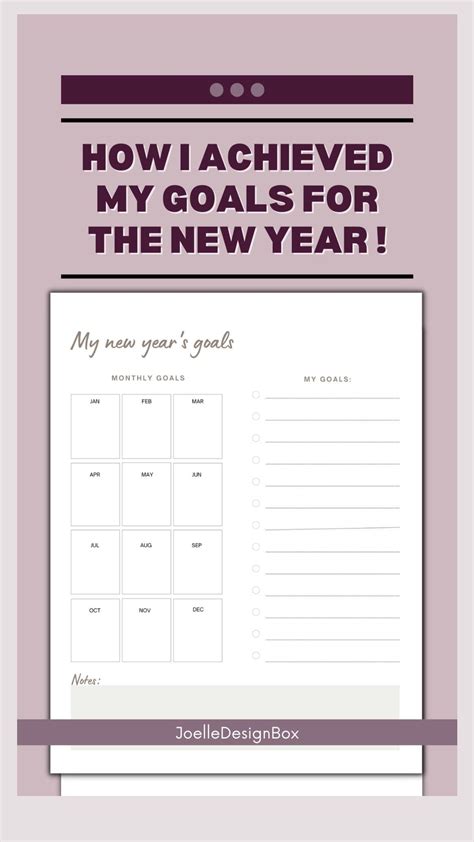 New year goals planner printable planner goals setting – Artofit