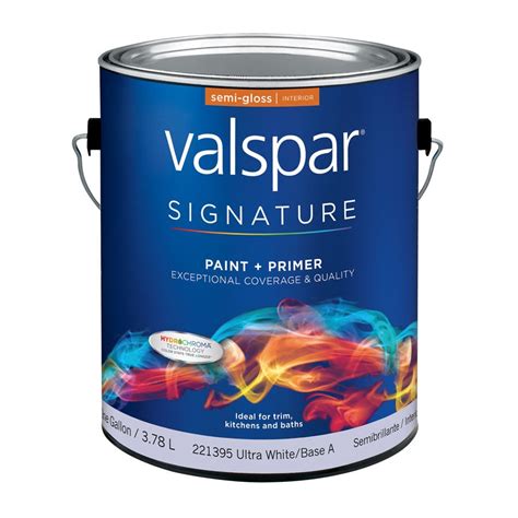 Valspar Signature White Semi-Gloss Latex Interior Paint and Primer in ...