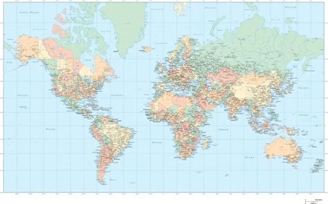 world map drawing colored flat design