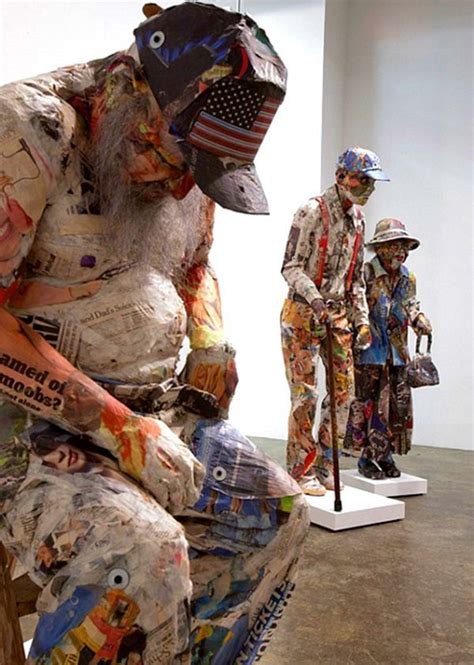 Will Kurtz’ newspaper New Yorkers | Sculpture art, Paper sculpture, Cardboard art