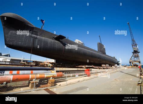 The HMAS Ovens - a former Royal Australian Navy Oberon Class submarine. Fremantle, Western ...