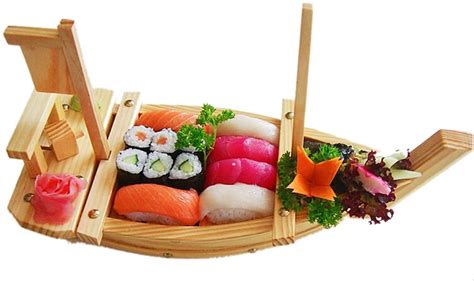 Aliexpress.com : Buy 60/70/80/90/100 Wooden Sashimi Boat Serving Tray Japanese Food Seafood ...