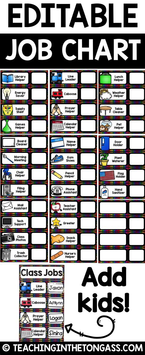 Classroom Job Chart Printable Pdf - ROMCLAS